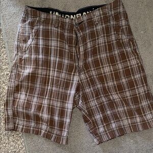Union Bay Brown Plaid Men’s Shorts - Classic Casual, Size 36